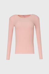 Pink Ribbed Knit Top
