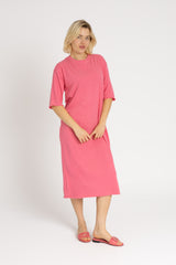 Pink Terry Midi Dress