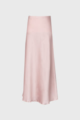 Pink A-Line Satin Effect Maxi Skirt