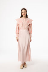 Pink A-Line Satin Effect Maxi Skirt