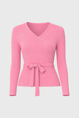 Pink Solid Wrap T-Shirt