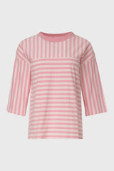 Pink Striped Contrast T-Shirt