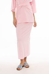 Pink Textured Skirt Legging