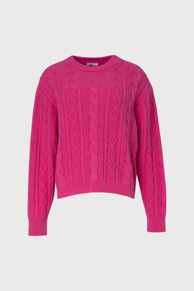 Hot Pink Tri Knit Sweater