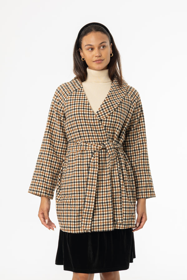 Plaid Tie Jacket