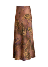 Plum Silk Floral Skirt