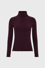 Plum Sparkle Seamless Mock Neck Top