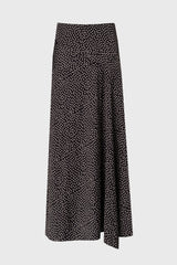Black Polka Dot Asymmetrical Flare Skirt