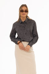 Black Polka Dot Printed Blouse