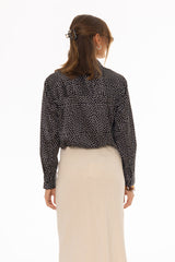 Black Polka Dot Printed Blouse