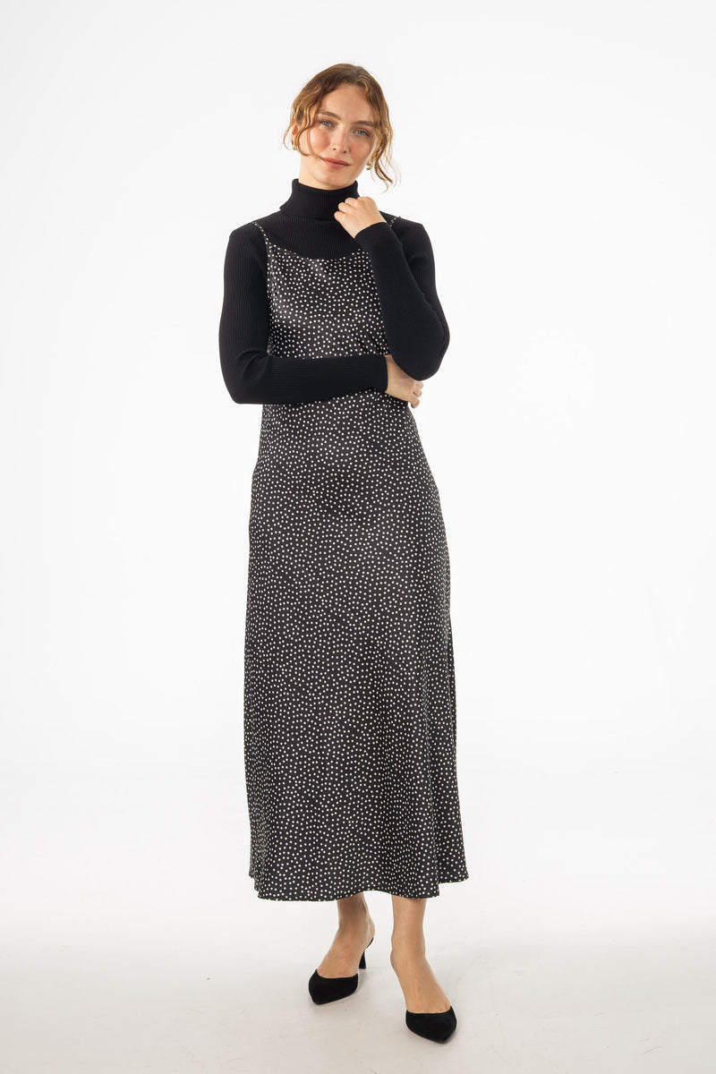Black Polka Dot Slip Jumper