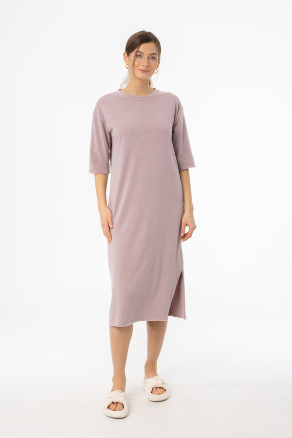 Purple Terry Midi Dress