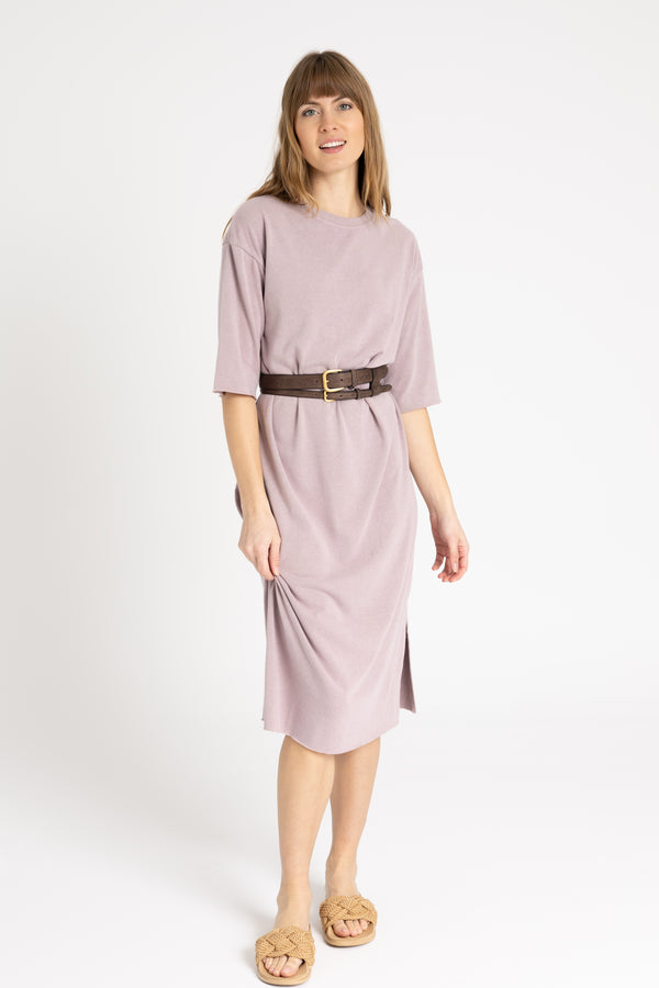 Purple Terry Midi Dress