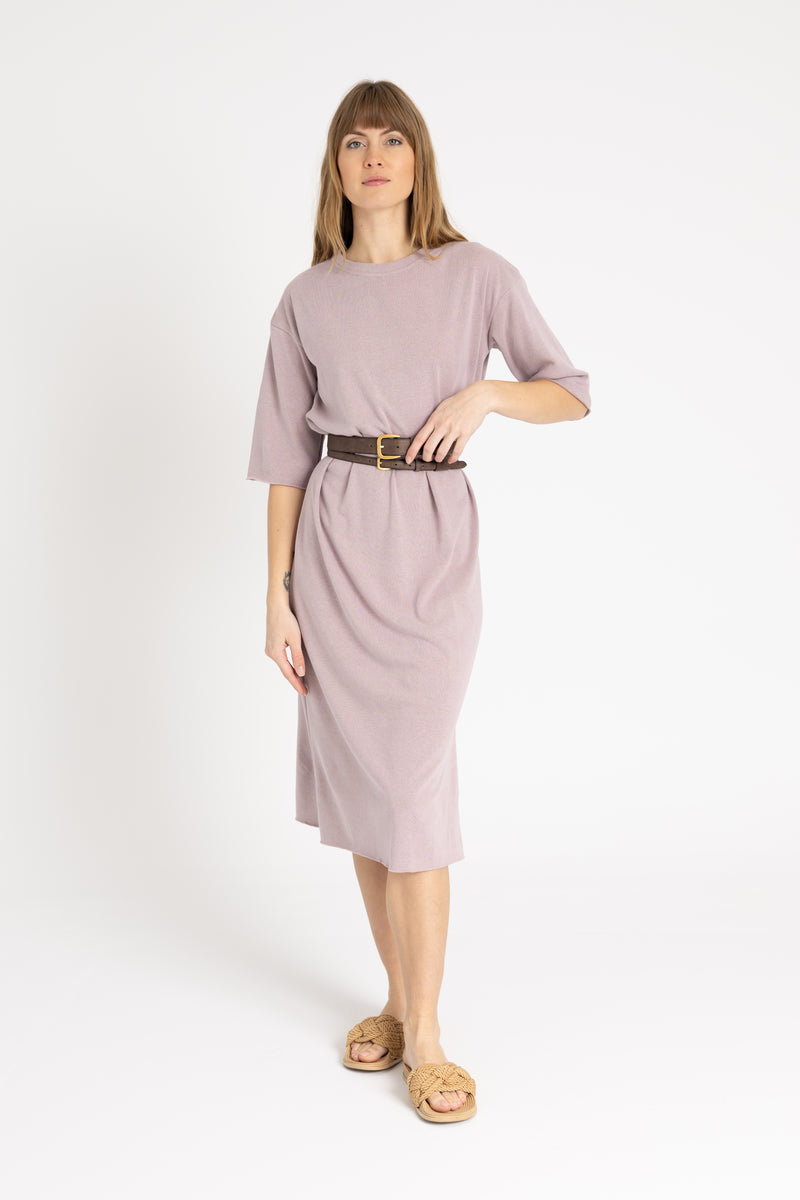 Purple Terry Midi Dress