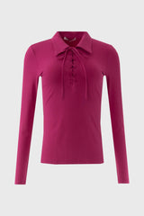 Raspberry Drawstring Polo T-Shirt