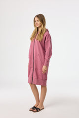 Raspberry Zipper Sweatshirt Dress