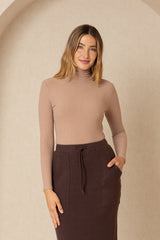 Light Brown Ribbed Turtleneck