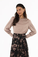 Rose Stretch Silk Feel Blouse