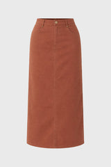 Rust Basic Denim Maxi Skirt