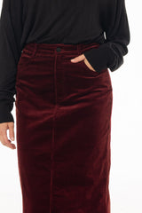 Rust Corduroy Maxi Skirt