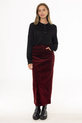 Rust Corduroy Maxi Skirt