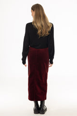 Rust Corduroy Maxi Skirt