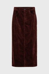 Rust Corduroy Maxi Skirt