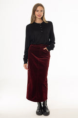 Rust Corduroy Maxi Skirt