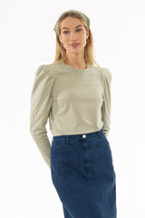 Sage Gathered Shoulder T-Shirt