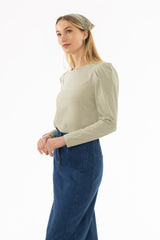 Sage Gathered Shoulder T-Shirt