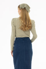 Sage Gathered Shoulder T-Shirt