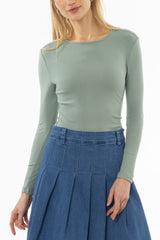 Sage Solid Long Sleeve T-Shirt