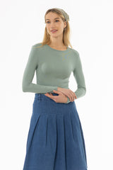 Sage Solid Long Sleeve T-Shirt