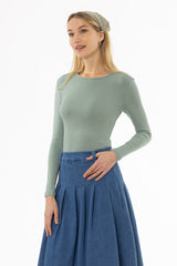 Sage Solid Long Sleeve T-Shirt