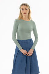 Sage Solid Long Sleeve T-Shirt