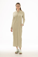 Sage Zipper Maxi Dress