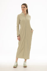 Sage Zipper Maxi Dress