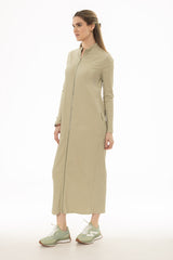 Sage Zipper Maxi Dress