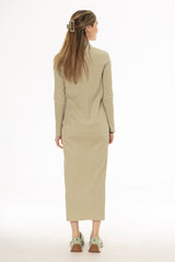 Sage Zipper Maxi Dress