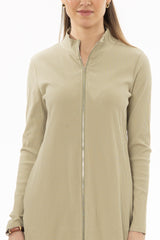 Sage Zipper Maxi Dress