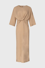 Sand Front Tie Knot Maxi Dress