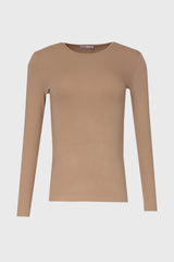 Sand Solid Long Sleeve T-Shirt
