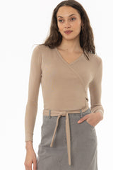 Sand Solid Wrap T-Shirt