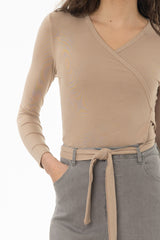 Sand Solid Wrap T-Shirt