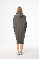 Sea Green Zipper Sweatshirt Dress