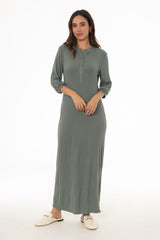 Seafoam 3/4 Sleeve Maxi Dress