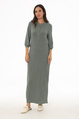 Seafoam 3/4 Sleeve Maxi Dress