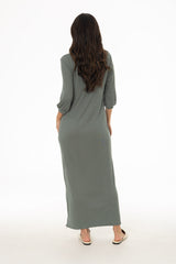 Seafoam 3/4 Sleeve Maxi Dress