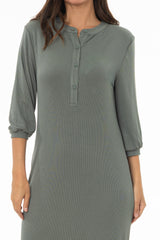 Seafoam 3/4 Sleeve Maxi Dress