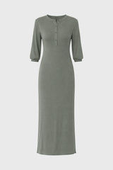 Seafoam 3/4 Sleeve Maxi Dress
